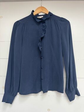 Sezane Chloe Shirt Navy